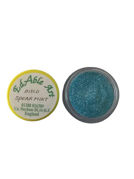 frasco de corante alimentar em pó edable art disco spear mint